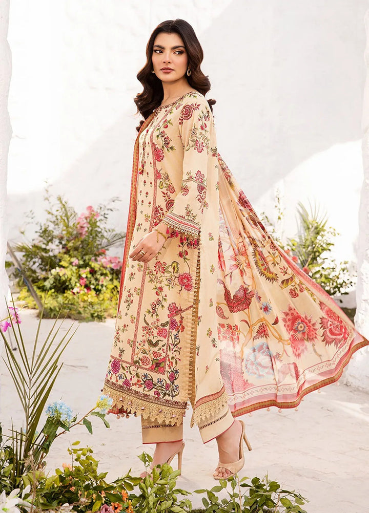 M Basics by Maria B Printed Lawn Suit Unstitched 3 Piece MB25BL D-5A - Summer Collection