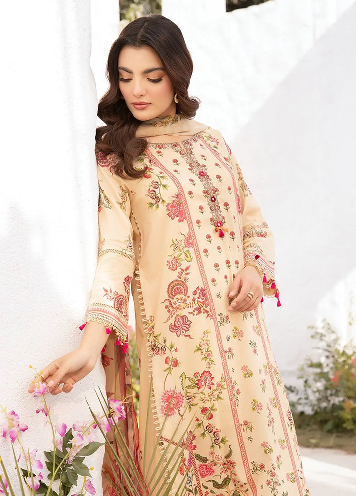 M Basics by Maria B Printed Lawn Suit Unstitched 3 Piece MB25BL D-5A - Summer Collection