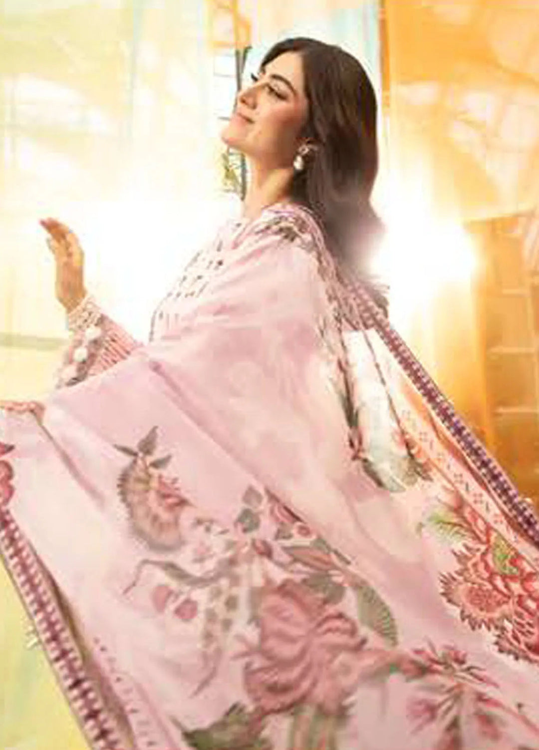 M Basics by Maria B Printed Lawn Suit Unstitched 3 Piece MB25BL D-5B - Summer Collection