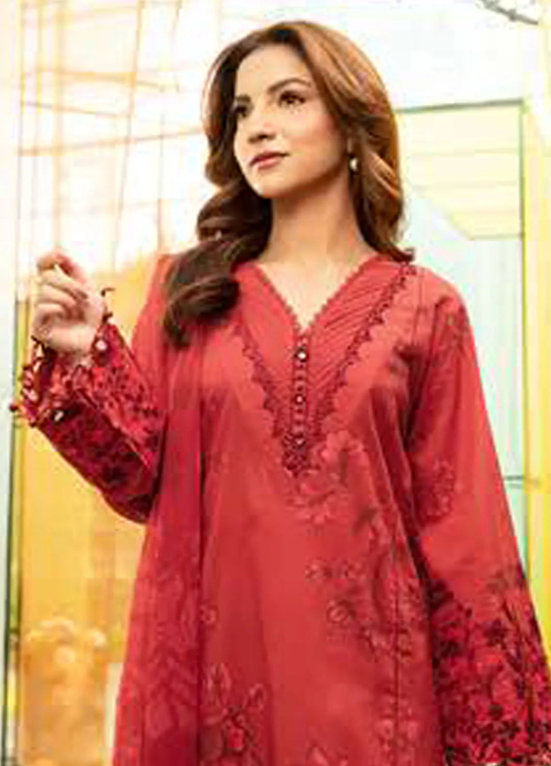 M Basics by Maria B Printed Lawn Suit Unstitched 3 Piece MB25BL D-6A - Summer Collection