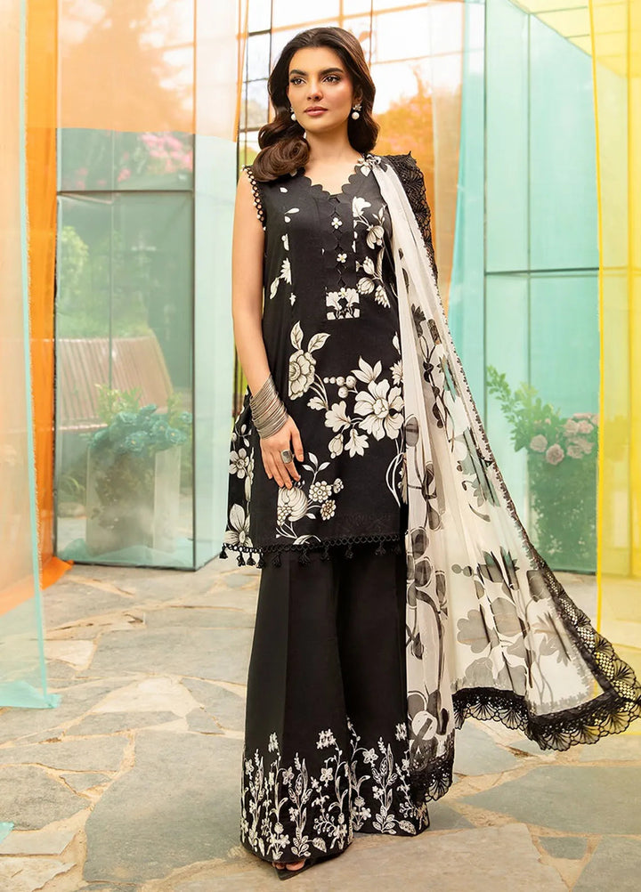 M Basics by Maria B Printed Lawn Suit Unstitched 3 Piece MB25BL D-6B - Summer Collection