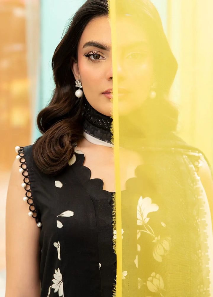 M Basics by Maria B Printed Lawn Suit Unstitched 3 Piece MB25BL D-6B - Summer Collection