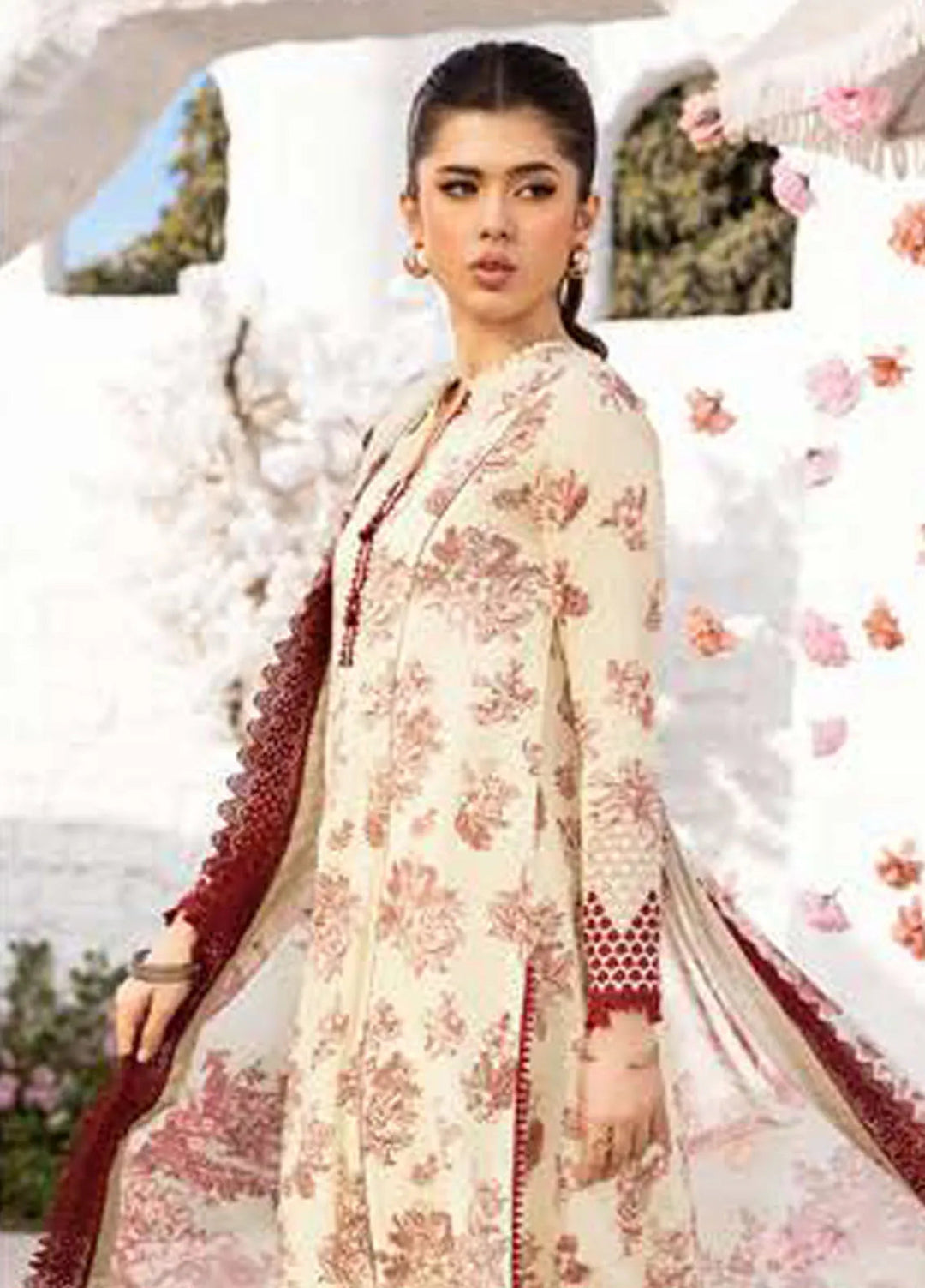 M Basics by Maria B Printed Lawn Suit Unstitched 3 Piece MB25BL D-8A - Summer Collection