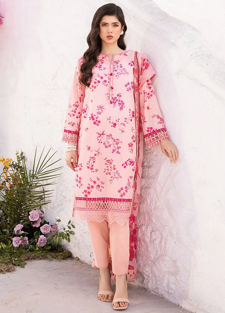 M Basics by Maria B Printed Lawn Suit Unstitched 3 Piece MB25BL D-9A - Summer Collection