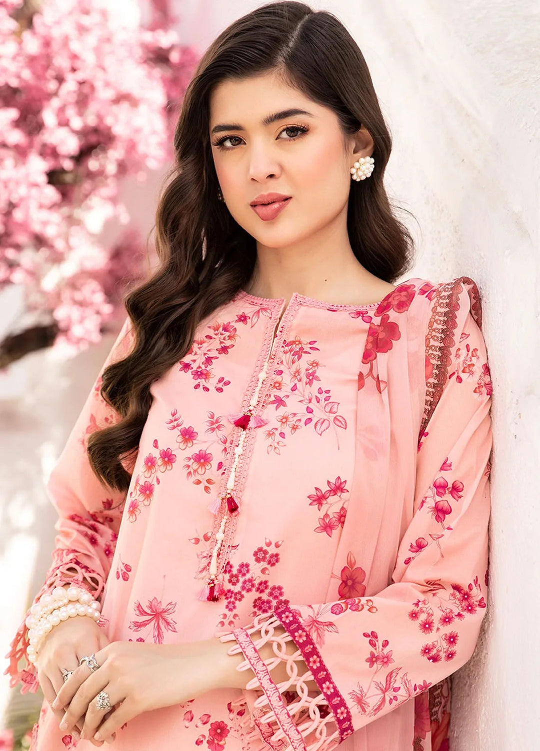 M Basics by Maria B Printed Lawn Suit Unstitched 3 Piece MB25BL D-9A - Summer Collection