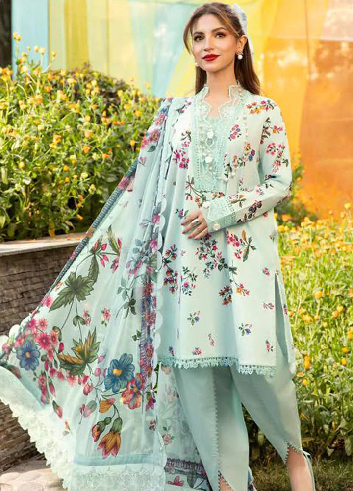 M Basics by Maria B Printed Lawn Suit Unstitched 3 Piece MB25BL D-9B - Summer Collection