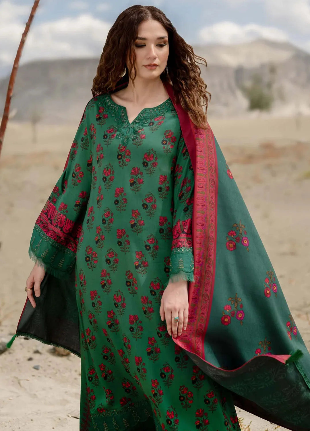 M Basics by Maria B Printed Linen Suits Unstitched 3 Piece MB24MB D-02 B - Winter Collection