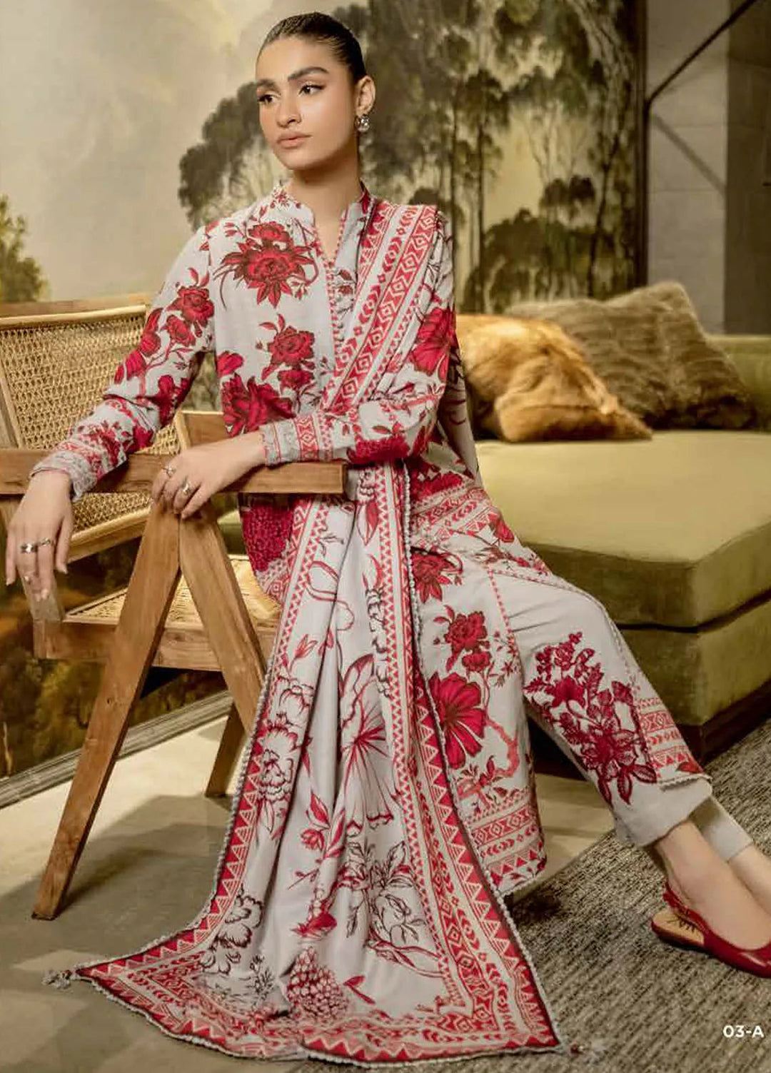 M Basics by Maria B Printed Khaddar Suits Unstitched 3 Piece MB24MB D-03 A - Winter Collection