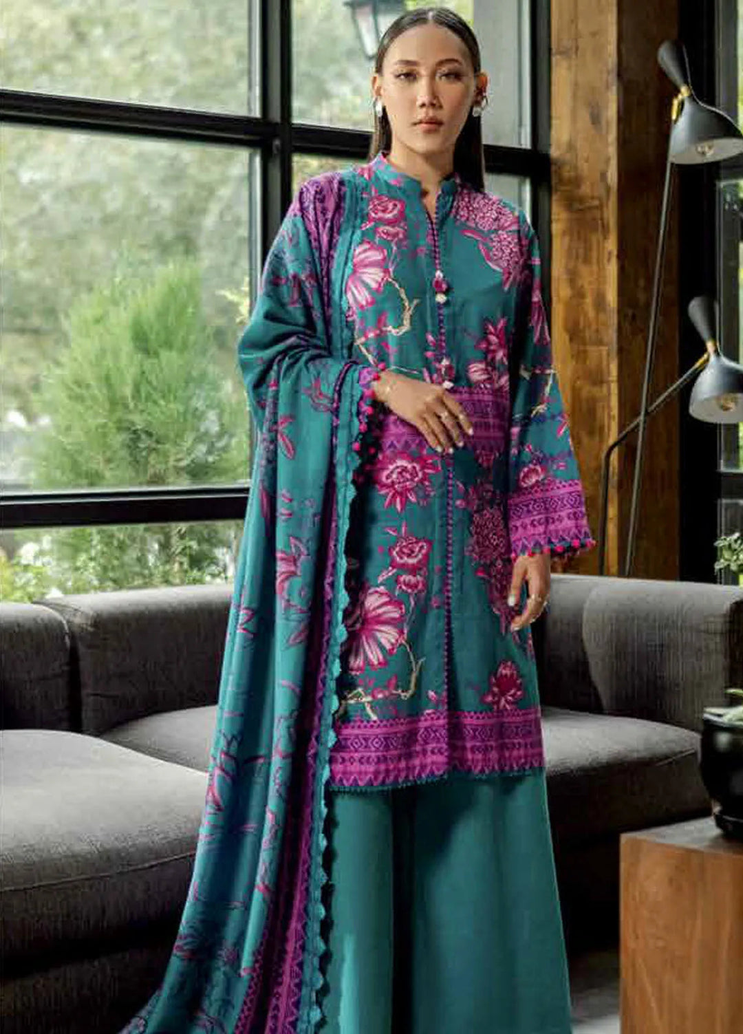 M Basics by Maria B Printed Khaddar Suits Unstitched 3 Piece MB24MB D-03 B - Winter Collection