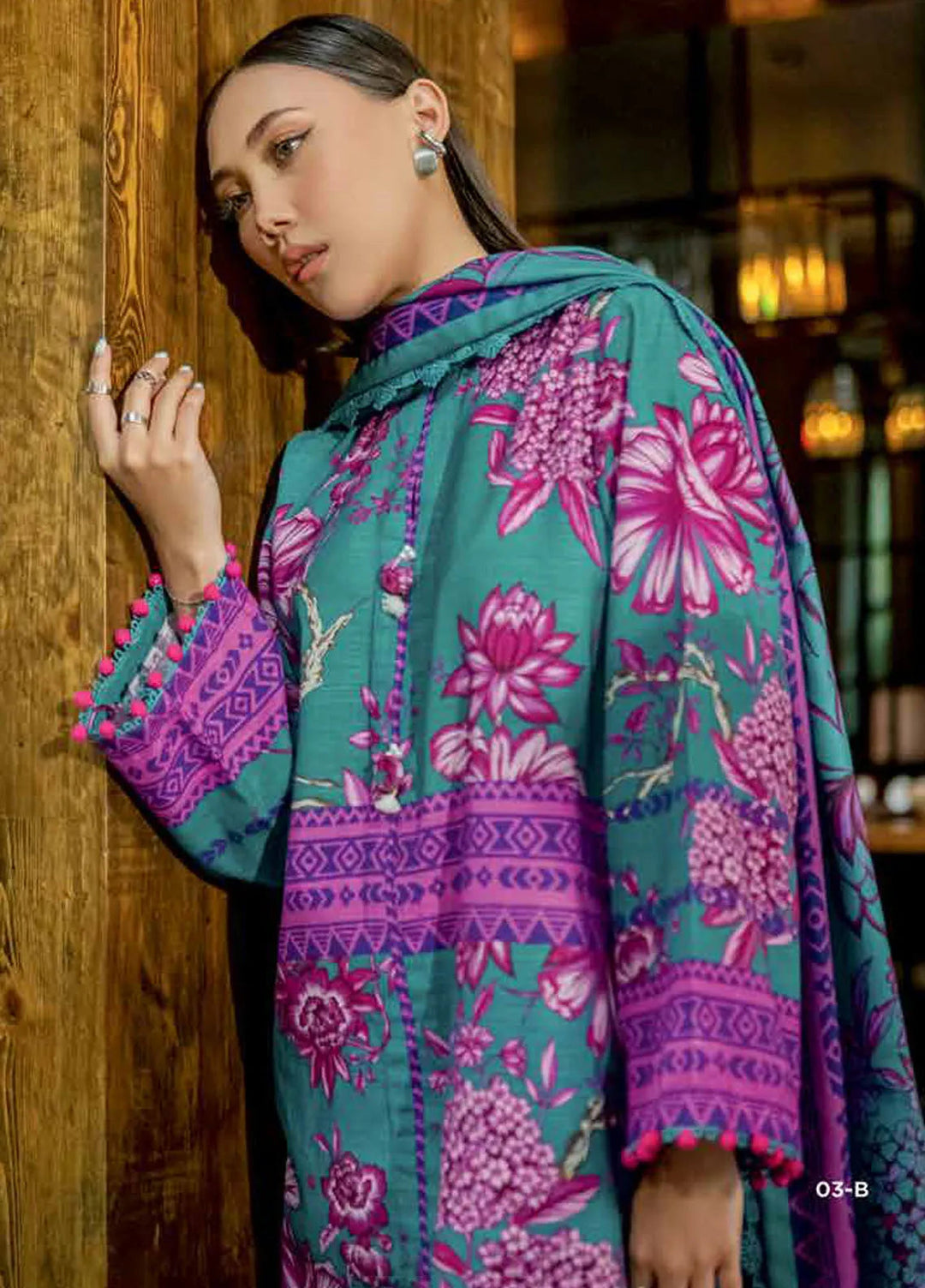 M Basics by Maria B Printed Khaddar Suits Unstitched 3 Piece MB24MB D-03 B - Winter Collection
