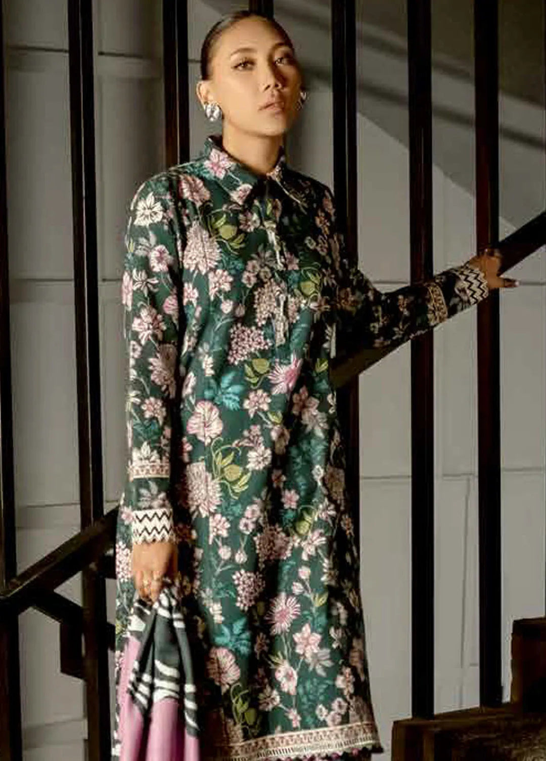 M Basics by Maria B Printed Khaddar Suits Unstitched 3 Piece MB24MB D-04 B - Winter Collection