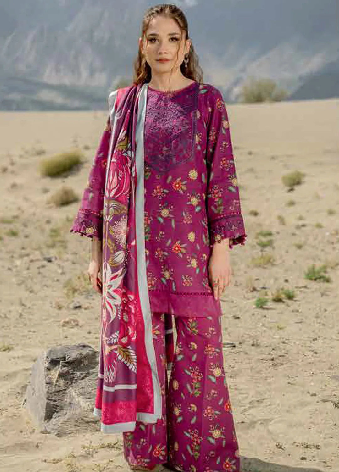 M Basics by Maria B Printed Khaddar Suits Unstitched 3 Piece MB24MB D-05 A - Winter Collection