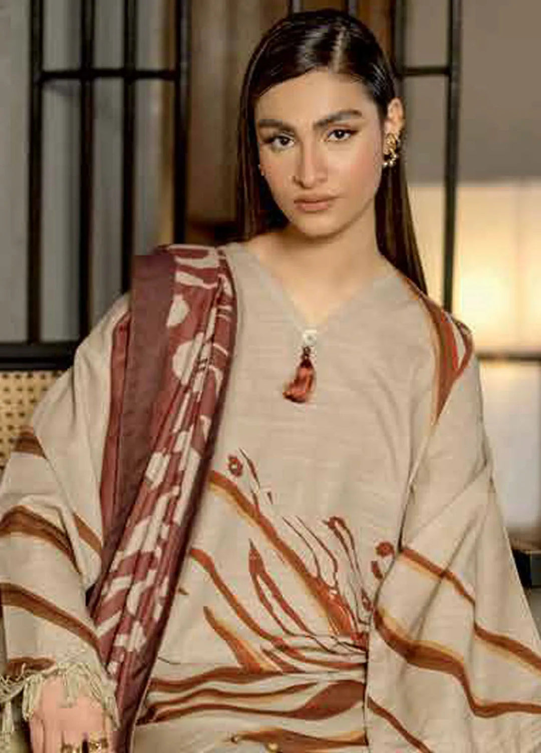 M Basics by Maria B Printed Khaddar Suits Unstitched 3 Piece MB24MB D-10 A - Winter Collection