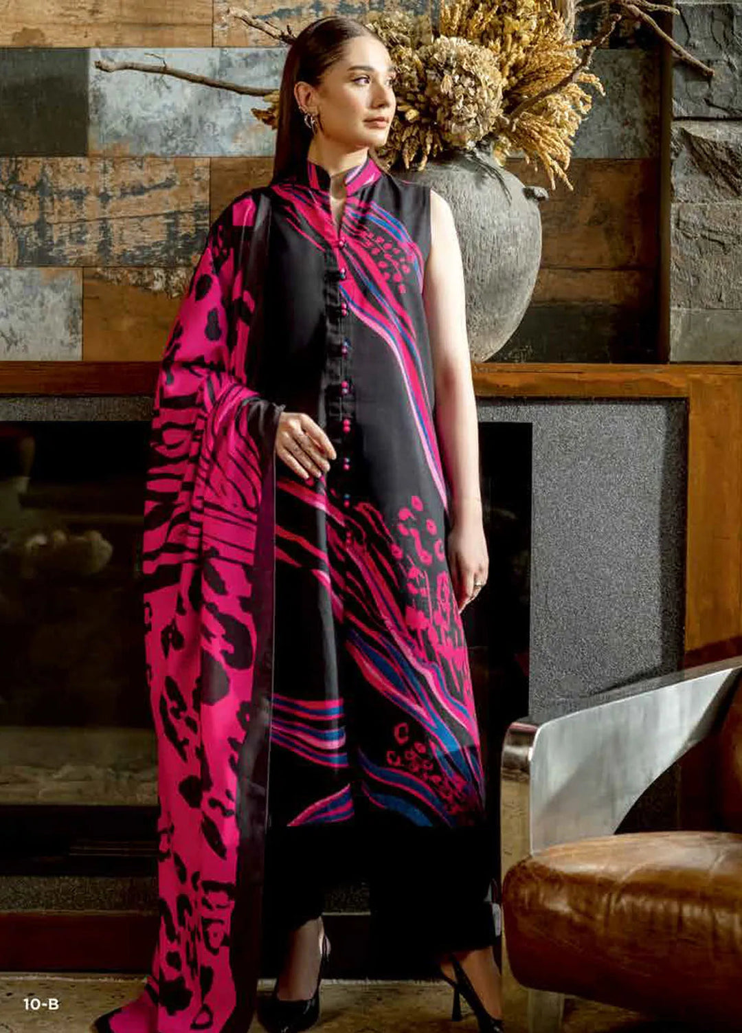 M Basics by Maria B Printed Khaddar Suits Unstitched 3 Piece MB24MB D-10 B - Winter Collection