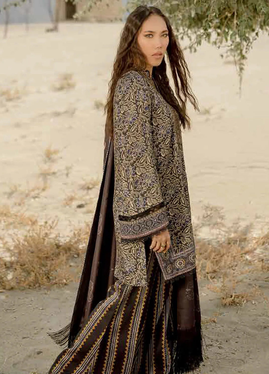 M Basics by Maria B Printed Marina Suits Unstitched 3 Piece MB24MB D-11 A - Winter Collection