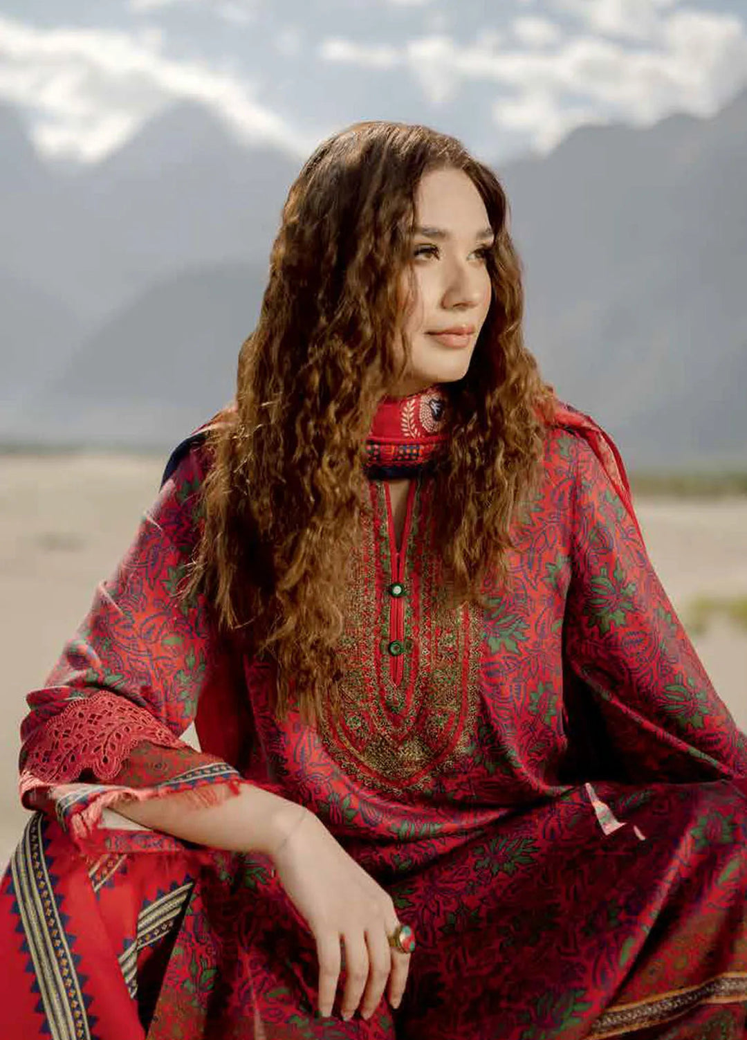 M Basics by Maria B Printed Marina Suits Unstitched 3 Piece MB24MB D-11 B - Winter Collection