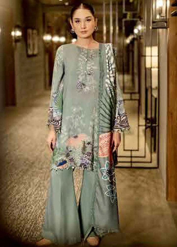 M Basics by Maria B Printed Linen Suits Unstitched 3 Piece MB24MB D-12 B - Winter Collection