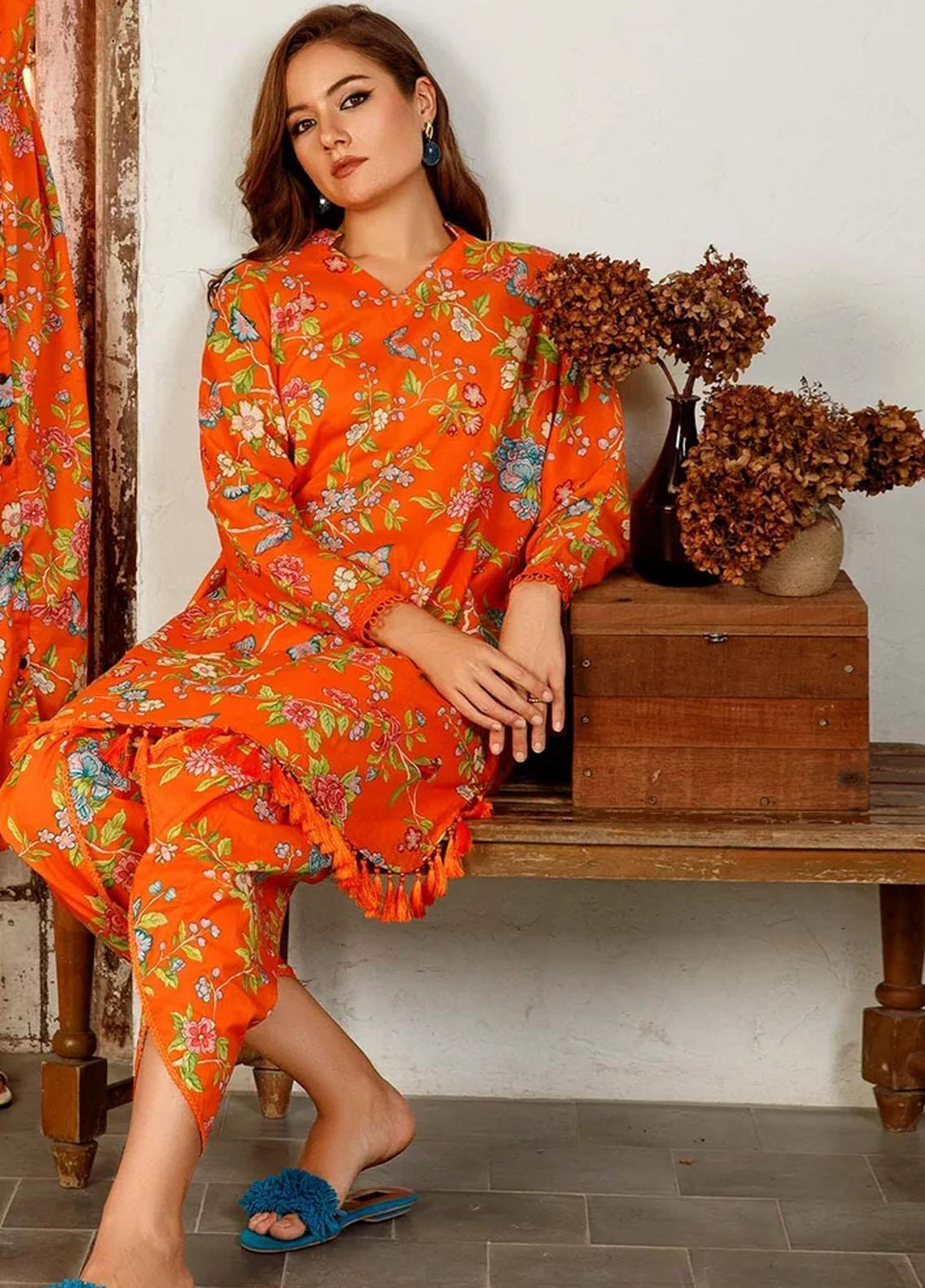 M Basics By Maria B Printed Lawn  Unstitched Kurties MB23MB 1-A - Spring / Summer Collection
