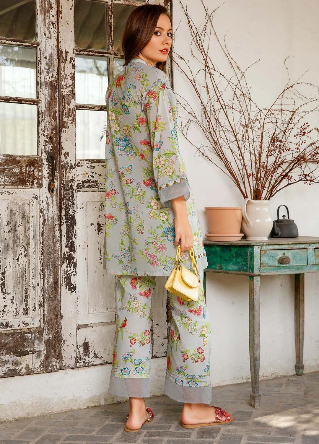 M Basics By Maria B Printed Lawn  Unstitched Kurties MB23MB 1-B - Spring / Summer Collection