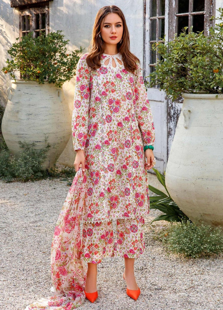 M Basics By Maria B Embroidered Lawn Suits Unstitched 3 Piece MB23MB 10-A - Spring / Summer Collection