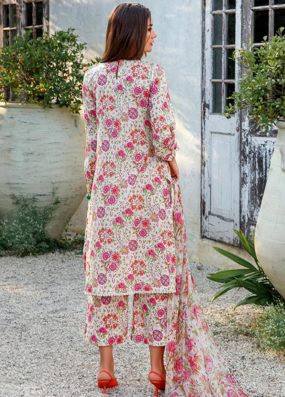 M Basics By Maria B Embroidered Lawn Suits Unstitched 3 Piece MB23MB 10-A - Spring / Summer Collection