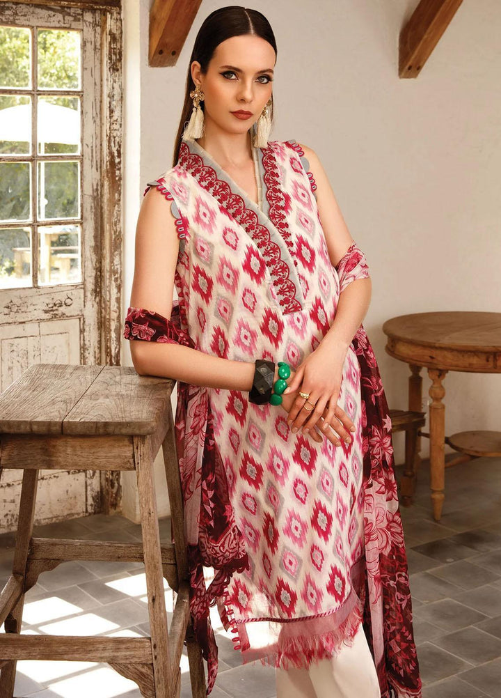 M Basics By Maria B Embroidered Lawn Suits Unstitched 3 Piece MB23MB 11-B - Spring / Summer Collection