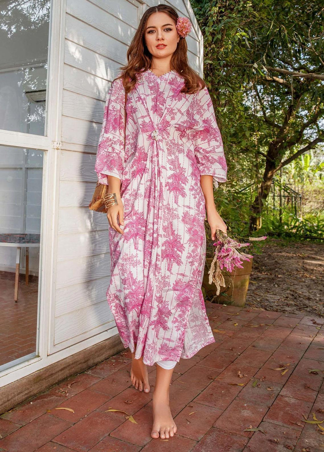 M Basics By Maria B Printed Lawn  Unstitched Kurties MB23MB 2-B - Spring / Summer Collection