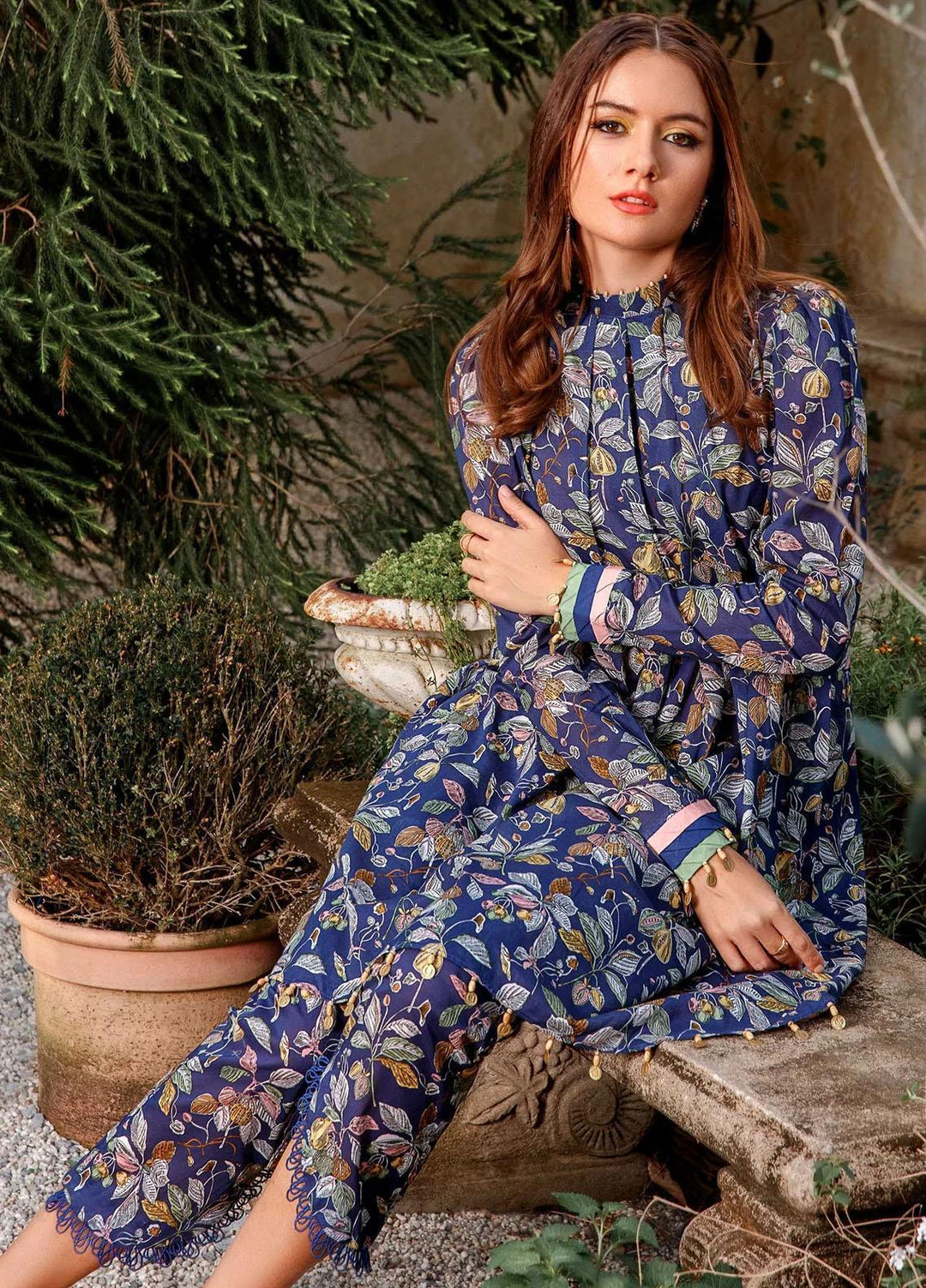 M Basics By Maria B Printed Lawn  Unstitched Kurties MB23MB 5-B - Spring / Summer Collection