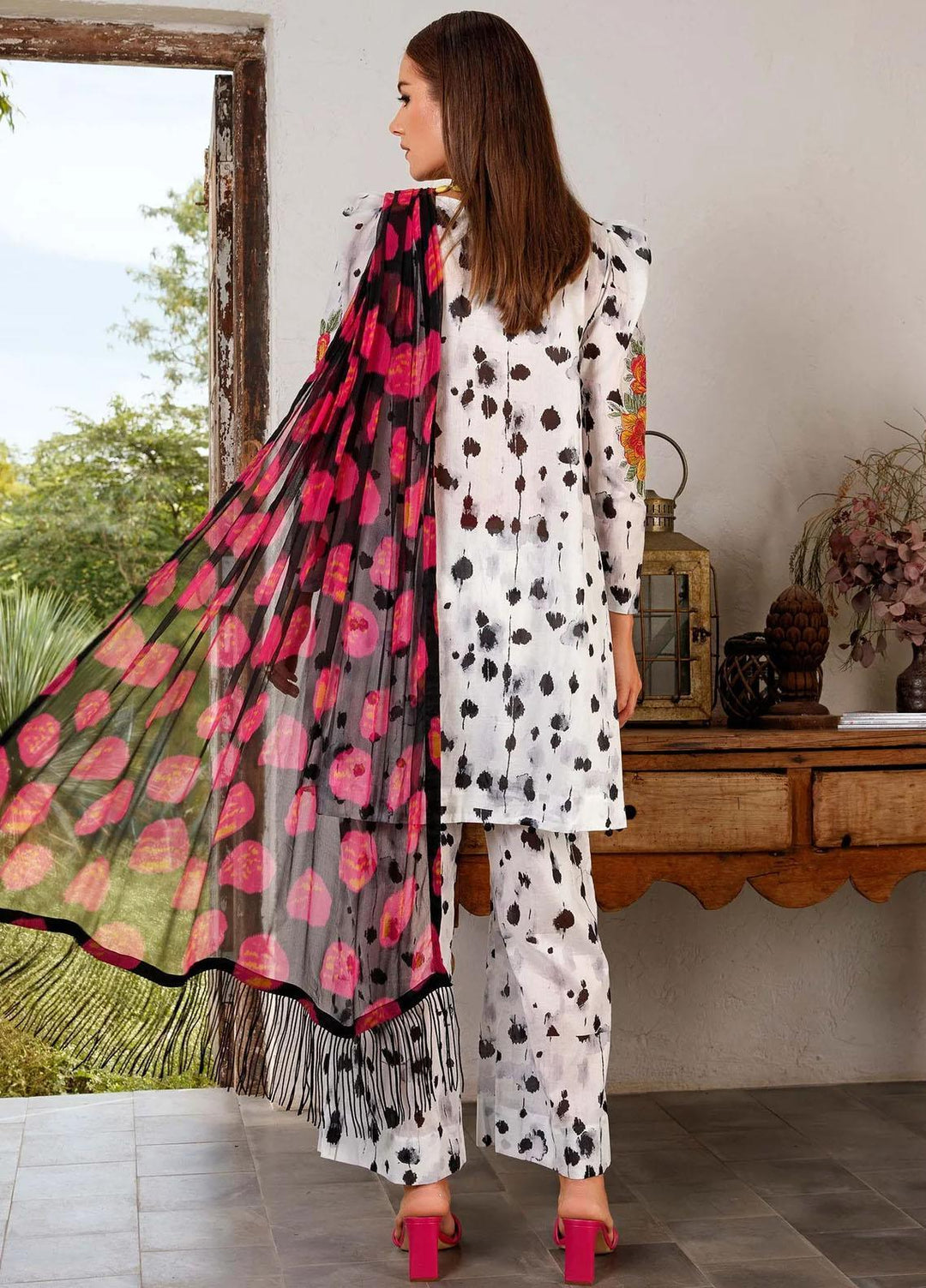 M Basics By Maria B Embroidered Lawn Suits Unstitched 2 Piece MB23MB 6-A - Spring / Summer Collection