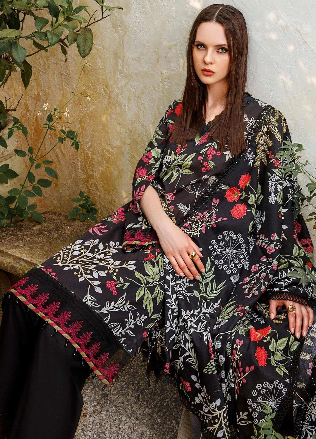 M Basics By Maria B Embroidered Lawn Suits Unstitched 2 Piece MB23MB 9-B - Spring / Summer Collection