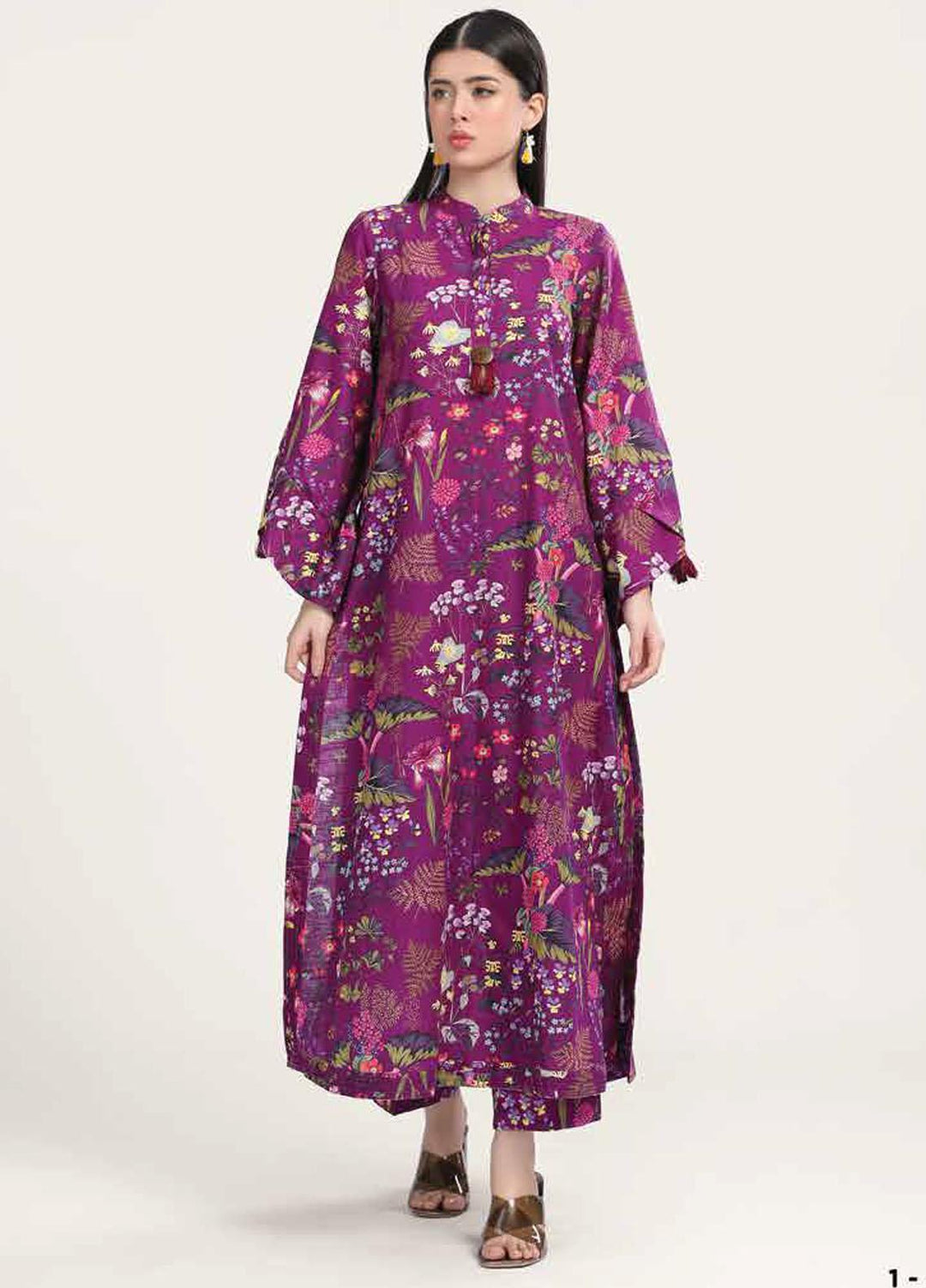 M Basics By Maria B Printed Khaddar  Unstitched Kurties MB23MBW 1A - Winter Collection