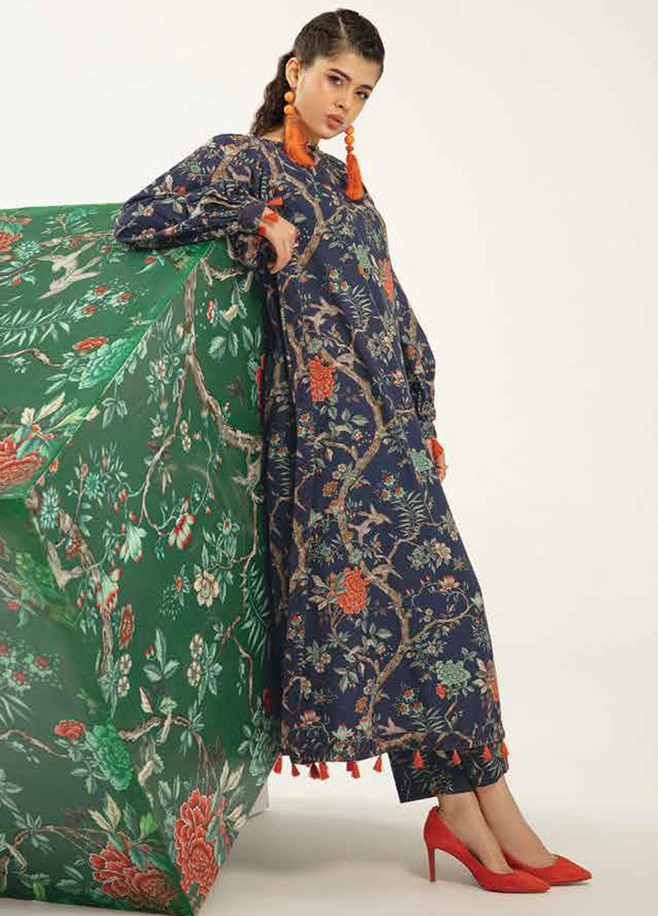 M Basics By Maria B Printed Khaddar Suits Unstitched 2 Piece MB23MBW 2A - Winter Collection