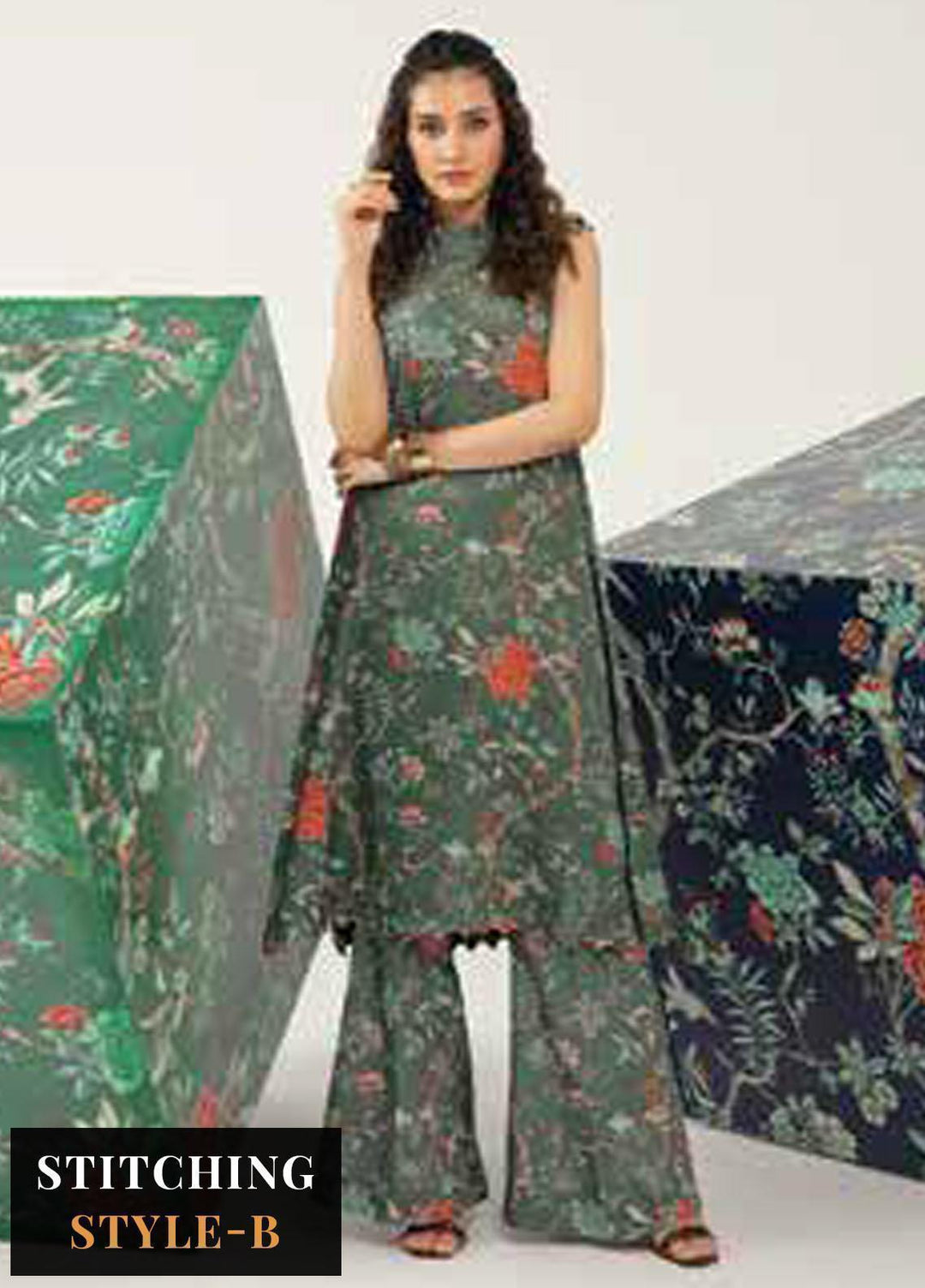M Basics By Maria B Printed Khaddar Suits Unstitched 2 Piece MB23MBW 2B - Winter Collection