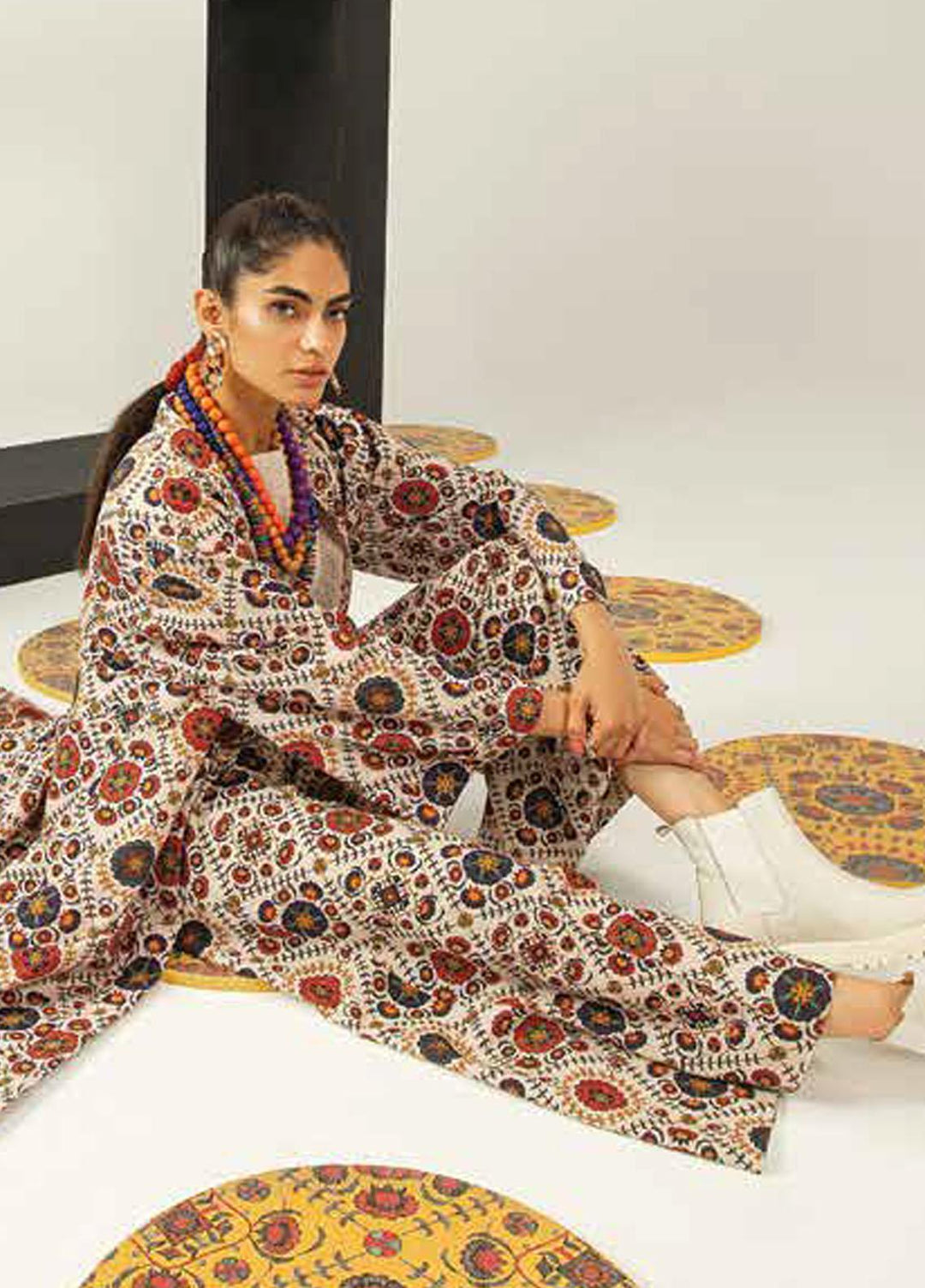 M Basics By Maria B Printed Khaddar Suits Unstitched 2 Piece MB23MBW 3A - Winter Collection