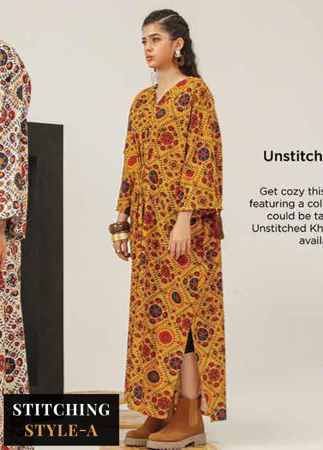 M Basics By Maria B Printed Khaddar Suits Unstitched 2 Piece MB23MBW 3B - Winter Collection