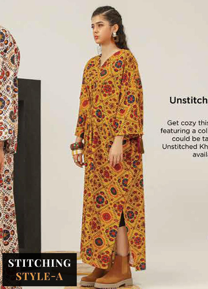 M Basics By Maria B Printed Khaddar Suits Unstitched 2 Piece MB23MBW 3B - Winter Collection