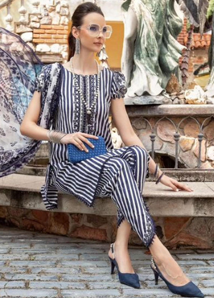 M Prints By Maria B Embroidered Lawn Suits Unstitched 3 Piece MB23MPE 10A - Eid Collection
