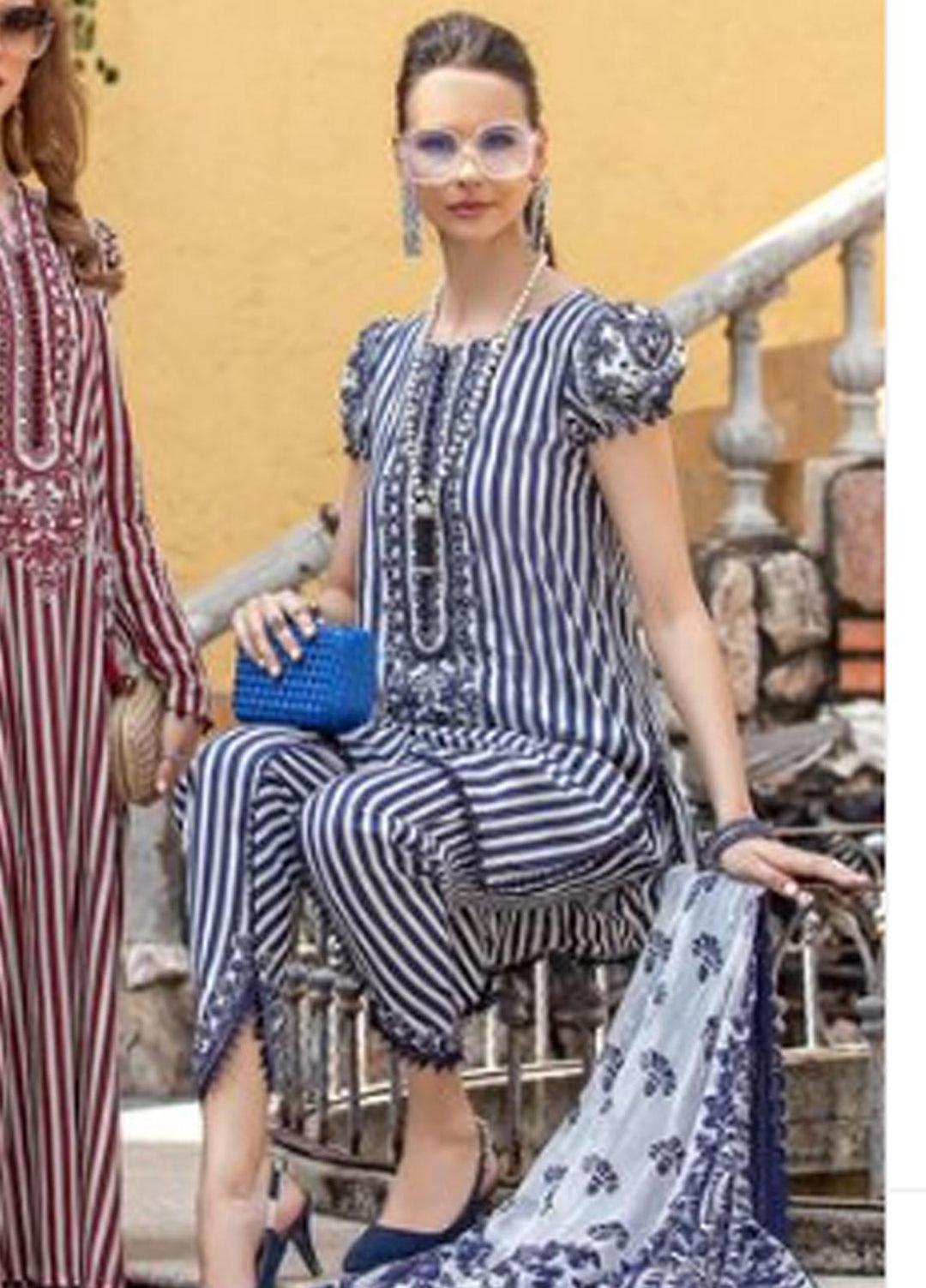 M Prints By Maria B Embroidered Lawn Suits Unstitched 3 Piece MB23MPE 10A - Eid Collection