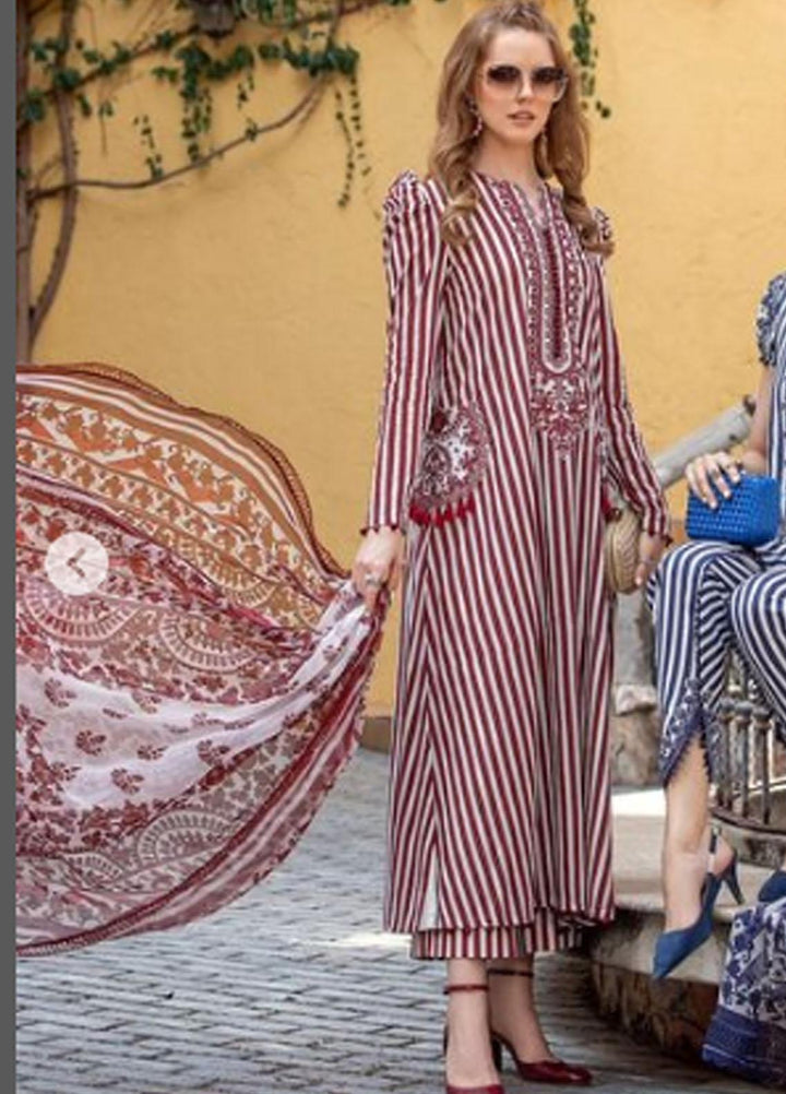 M Prints By Maria B Embroidered Lawn Suits Unstitched 3 Piece MB23MPE 10B - Eid Collection