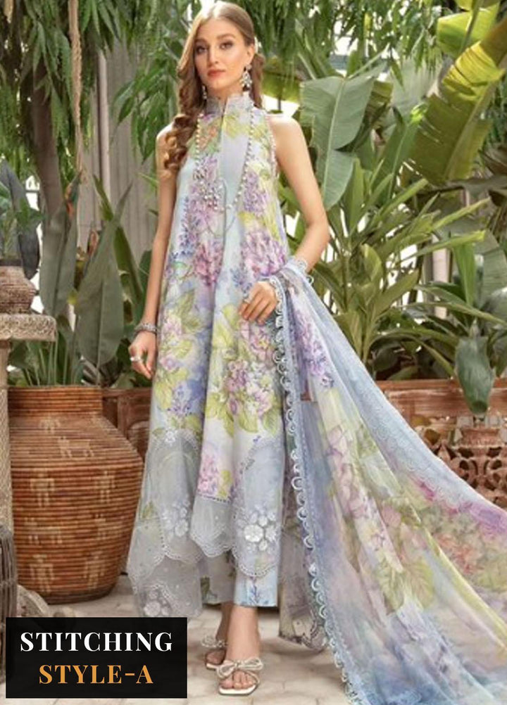 M Prints By Maria B Embroidered Lawn Suits Unstitched 3 Piece MB23MPE 1B - Eid Collection