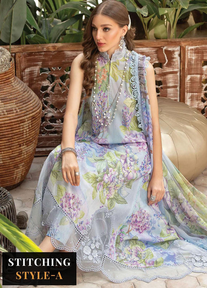 M Prints By Maria B Embroidered Lawn Suits Unstitched 3 Piece MB23MPE 1B - Eid Collection