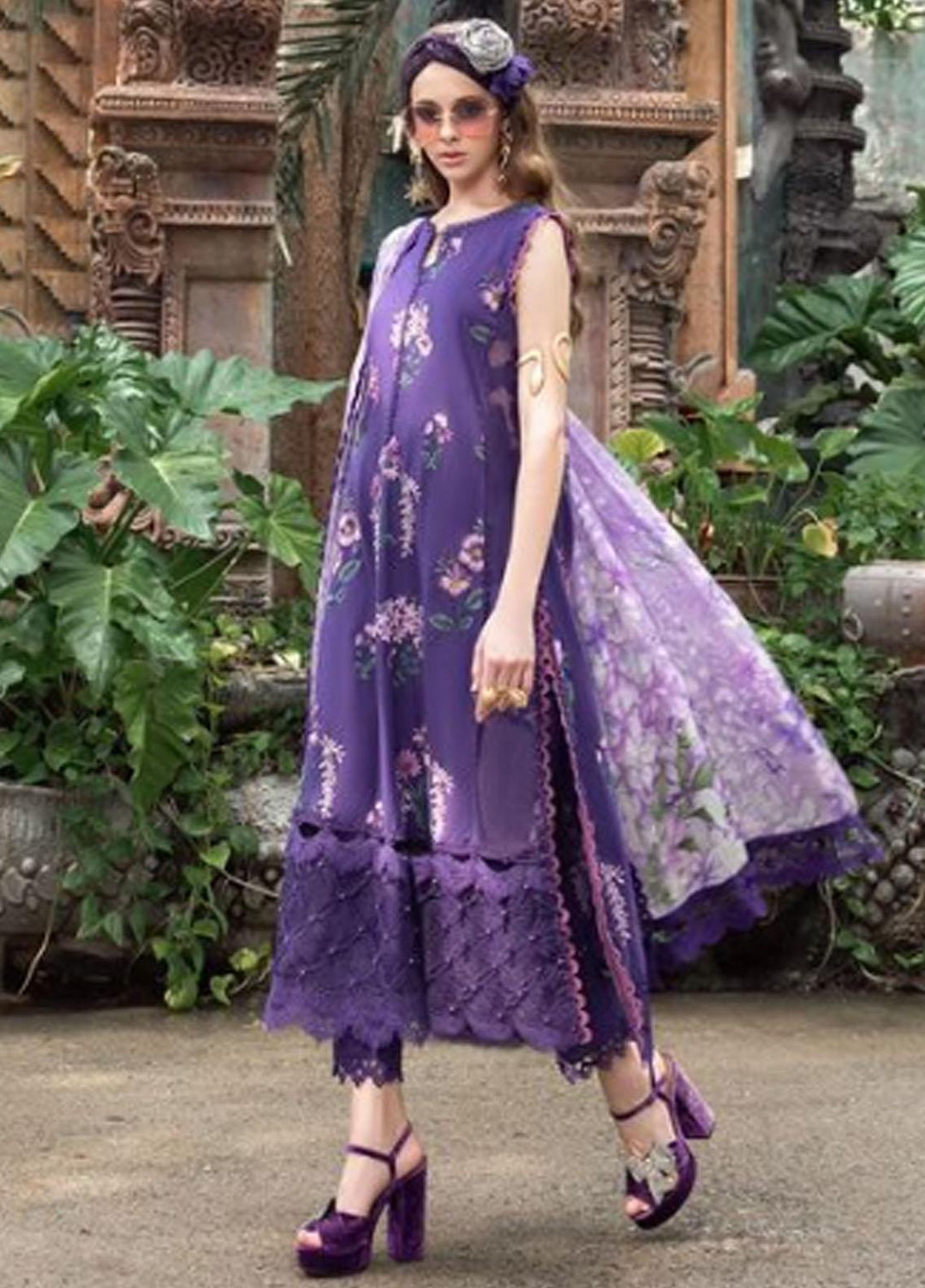 M Prints By Maria B Embroidered Lawn Suits Unstitched 3 Piece MB23MPE 2B - Eid Collection