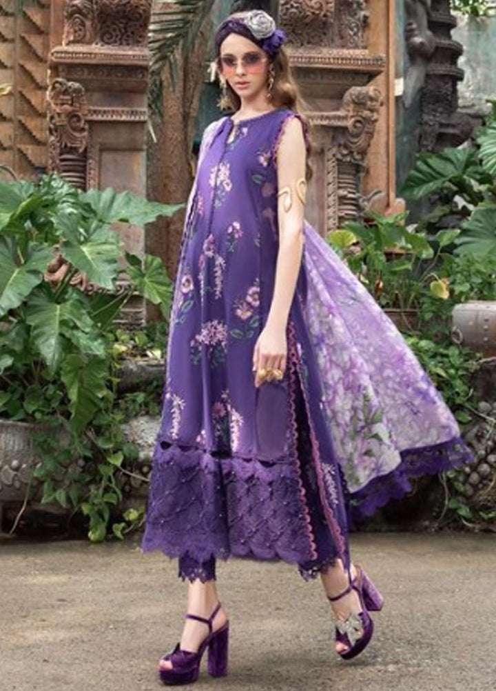 M Prints By Maria B Embroidered Lawn Suits Unstitched 3 Piece MB23MPE 2B - Eid Collection