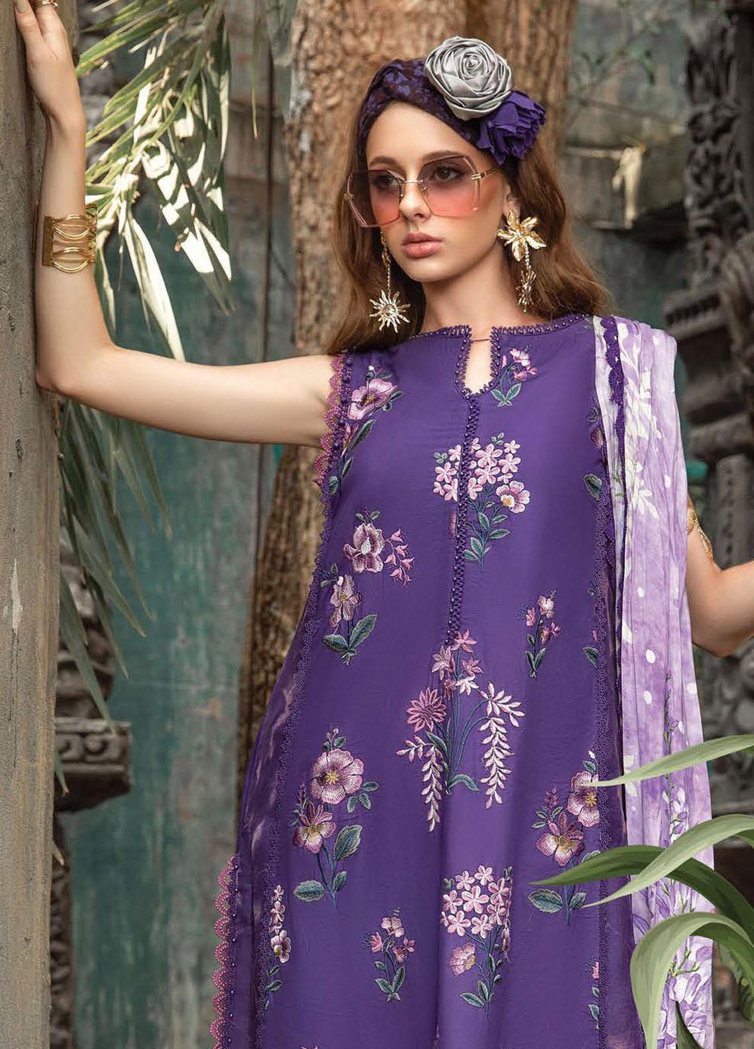 M Prints By Maria B Embroidered Lawn Suits Unstitched 3 Piece MB23MPE 2B - Eid Collection