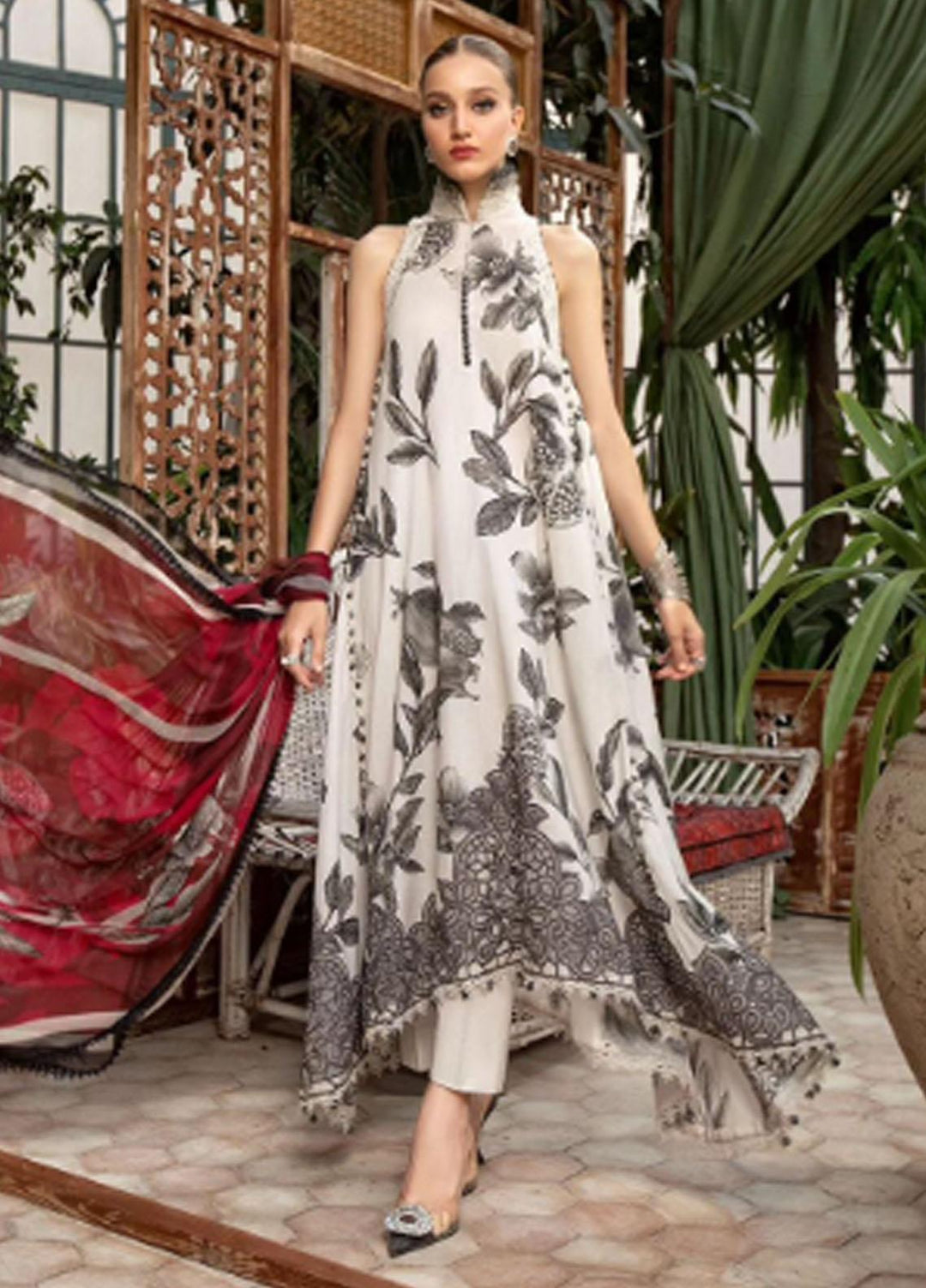 M Prints By Maria B Embroidered Lawn Suits Unstitched 3 Piece MB23MPE 3A - Eid Collection