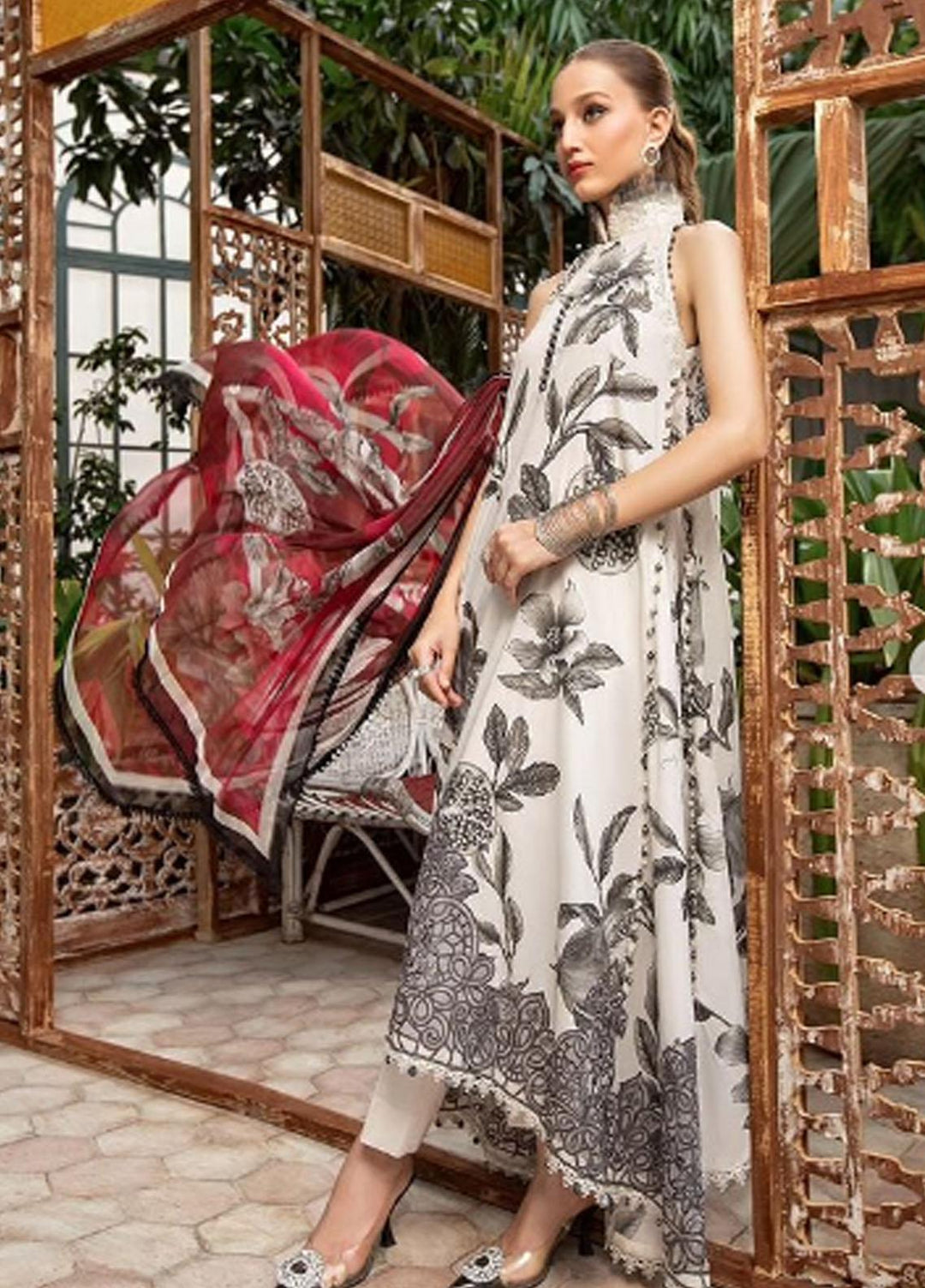 M Prints By Maria B Embroidered Lawn Suits Unstitched 3 Piece MB23MPE 3A - Eid Collection