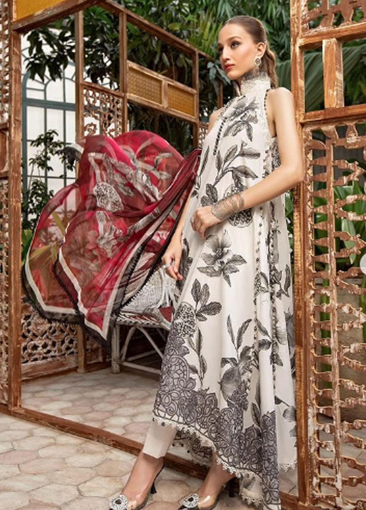 M Prints By Maria B Embroidered Lawn Suits Unstitched 3 Piece MB23MPE 3A - Eid Collection