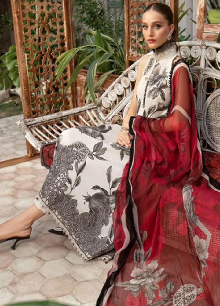 M Prints By Maria B Embroidered Lawn Suits Unstitched 3 Piece MB23MPE 3A - Eid Collection