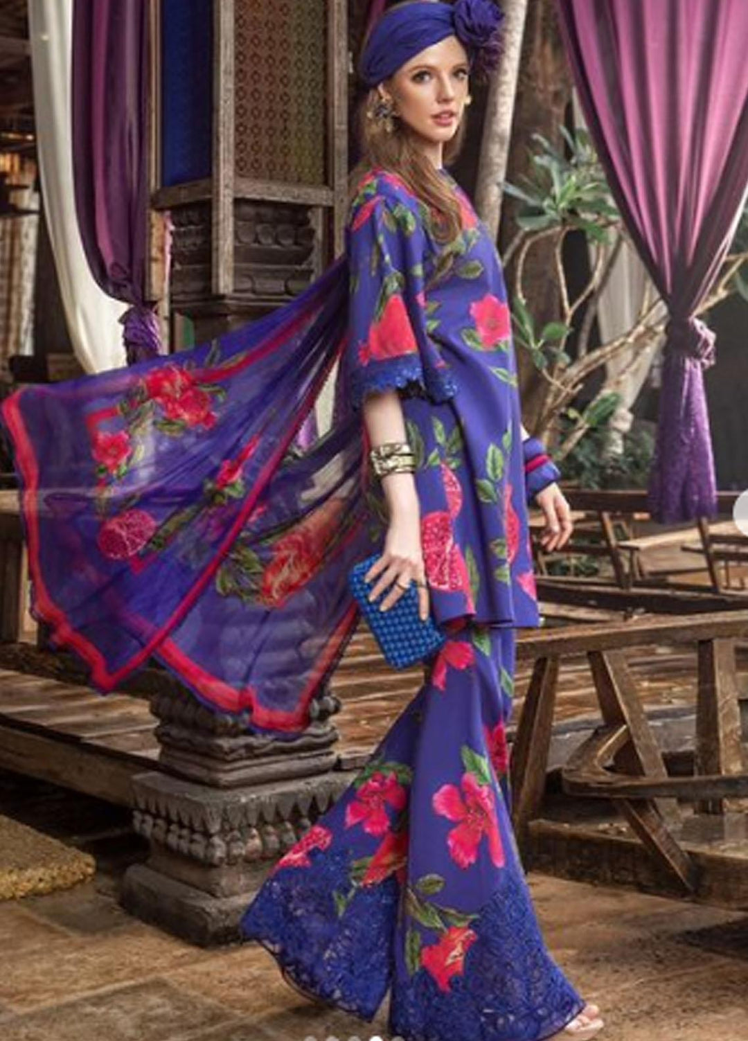 M Prints By Maria B Embroidered Lawn Suits Unstitched 3 Piece MB23MPE 3B - Eid Collection