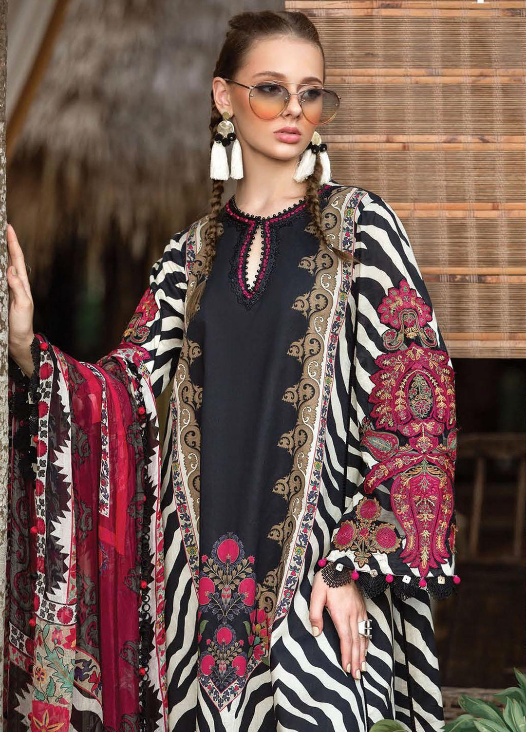 M Prints By Maria B Embroidered Lawn Suits Unstitched 3 Piece MB23MPE 4A - Eid Collection